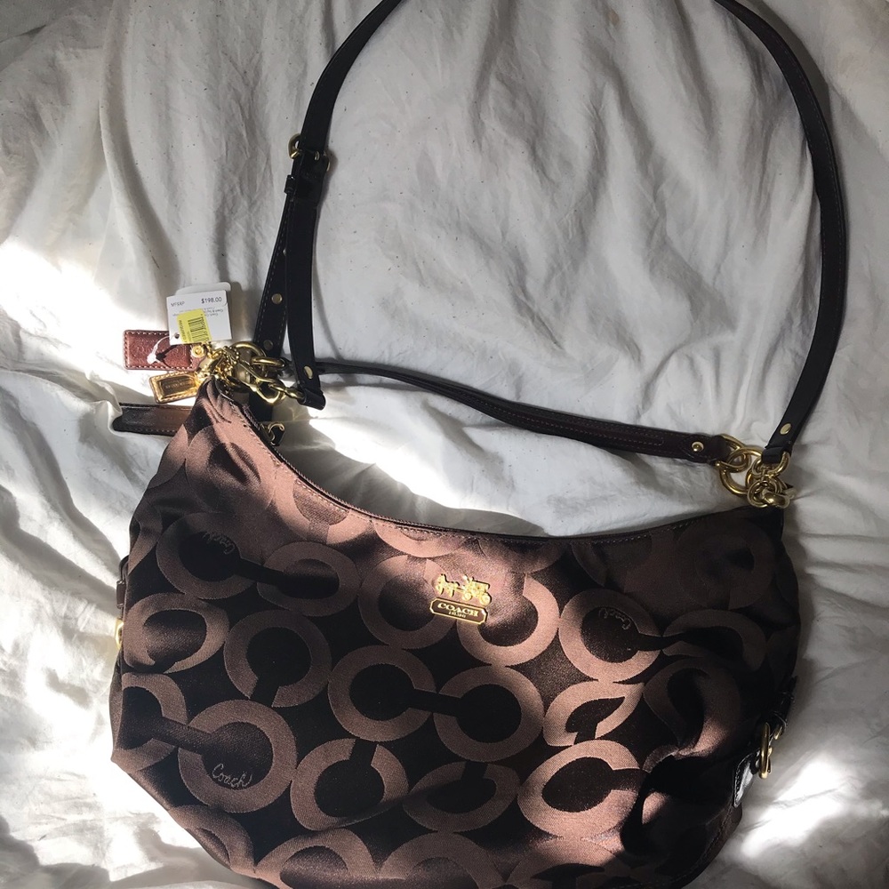 Classic Coach Chocolate Logo Hobo Y2K